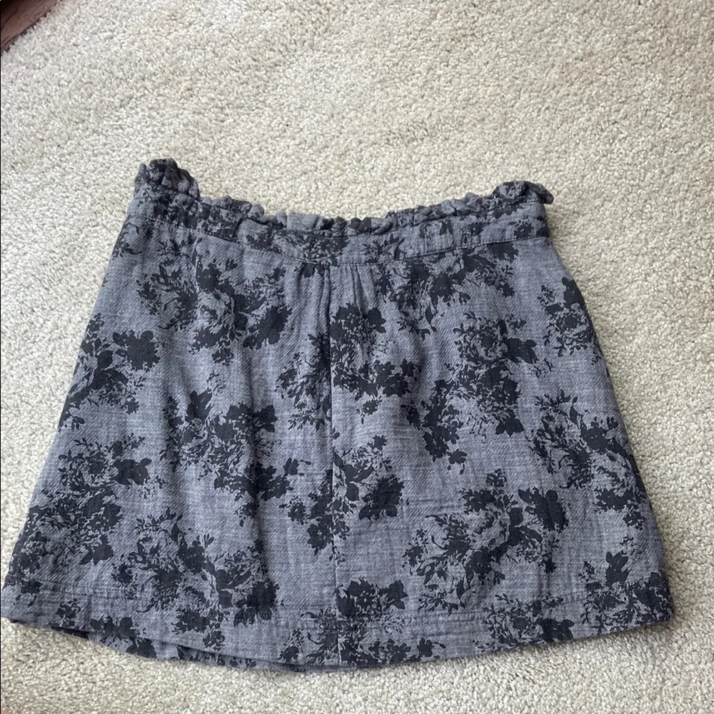 🪷100% Cotton Black and Gray Mini Skirt - Picture 5 of 7